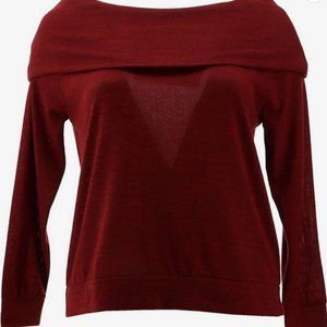 DG2 | Diane Gilman Off Shoulder Sweater in Wine Size 2X NWT